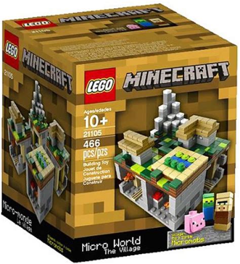 Lego minecraft micro world - All four LEGO Minecraft Micro World sets: 21102 The Forest, 21105 The Village, 21106 The Nether, and 21107 The End. Contains 1,855 pieces total. For ages 16+